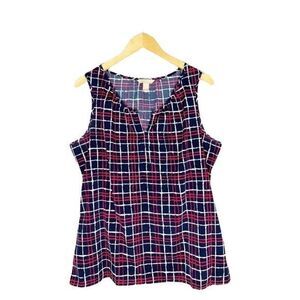 Banana Republic Factory Plaid Tank Top - Red, Blue, White